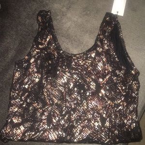Boohoo Black and Gold Bodysuit